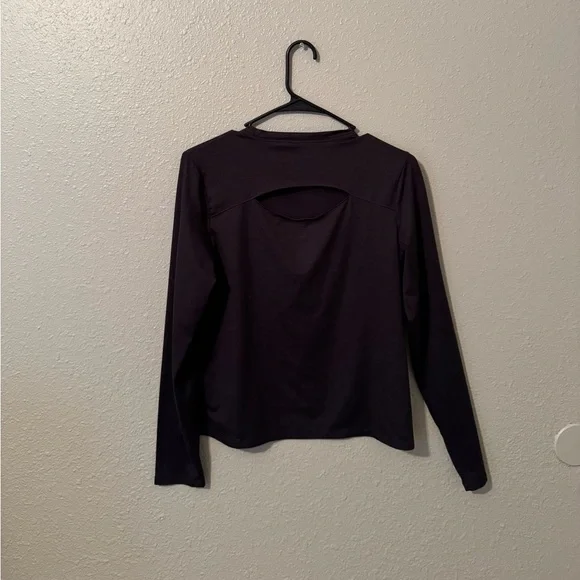 Women's Soft Stretch Long Sleeve Top - All In Motion™ Black size Small - Picture 4 of 5